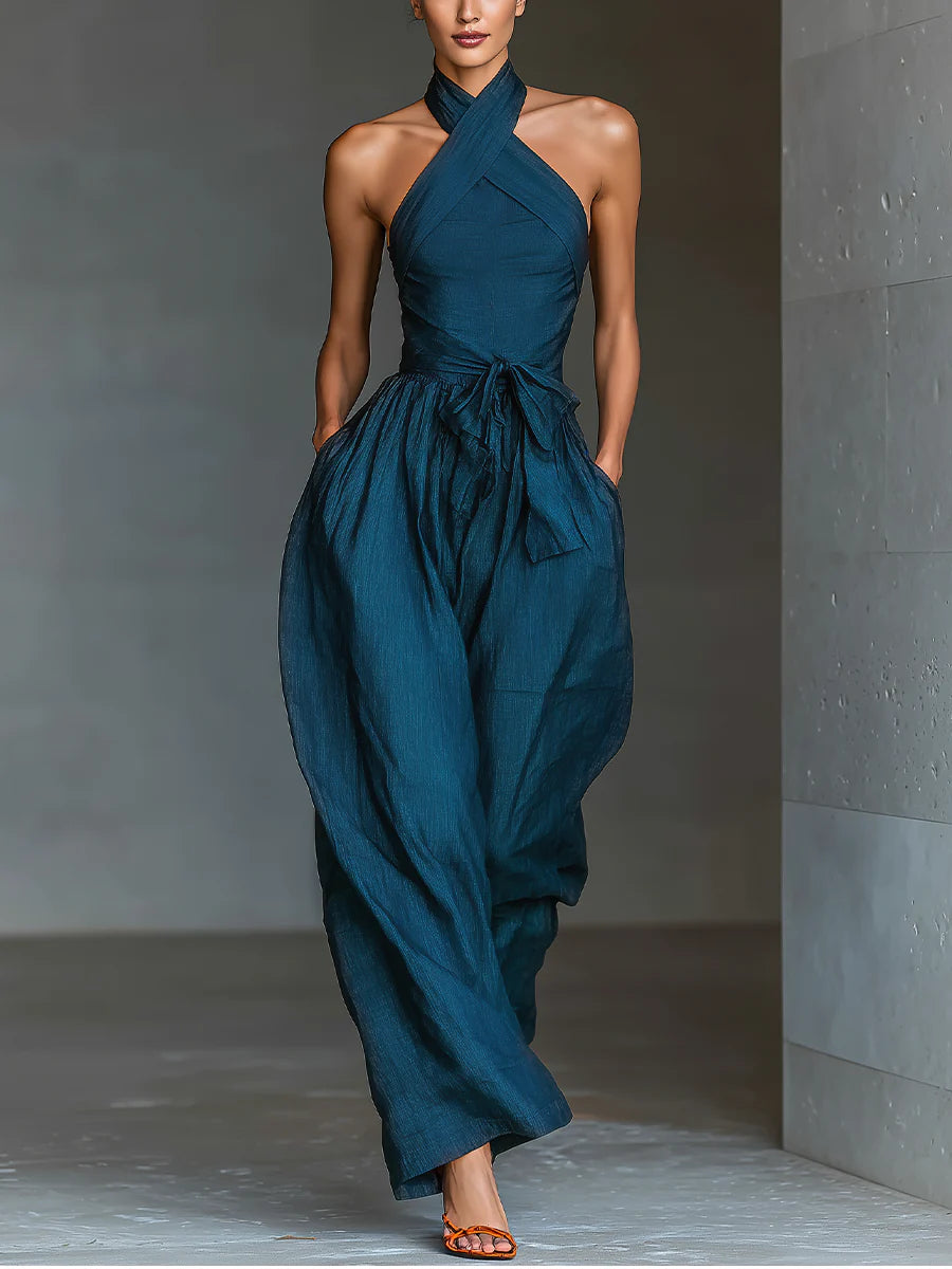 Nadia | Halter Wide-Leg Jumpsuit