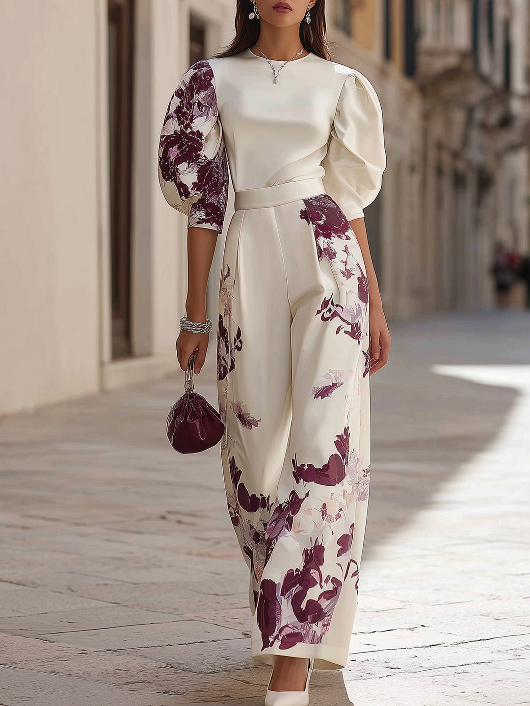 Luna | Puff-Sleeve Pants Set