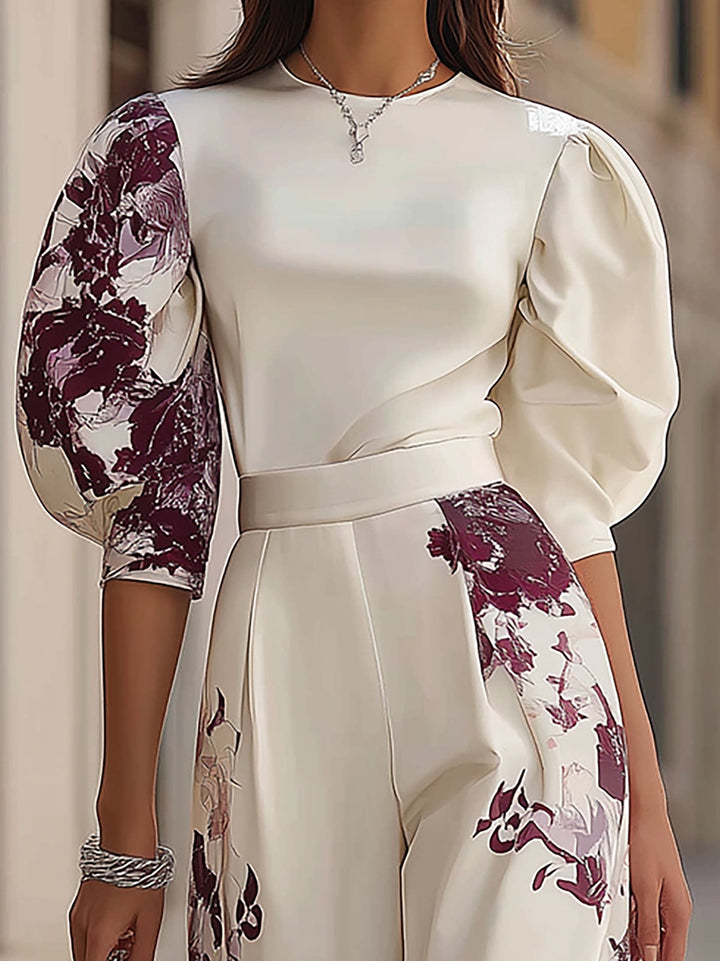 Luna | Puff-Sleeve Pants Set