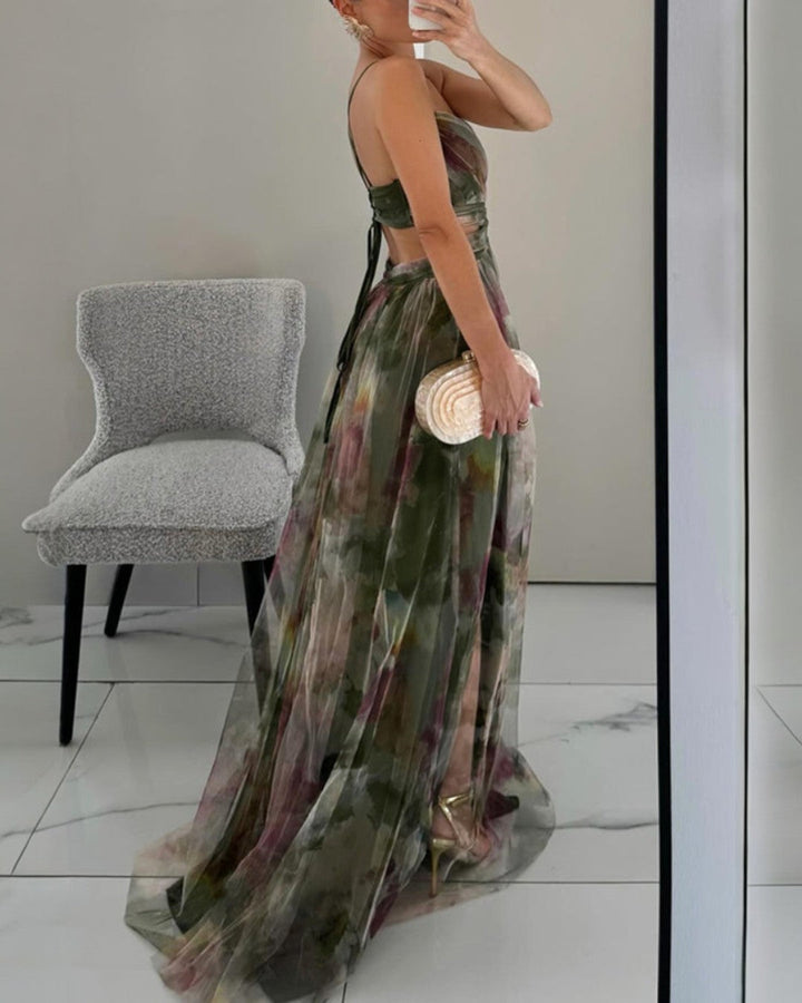 Claudia™ - ™ Enchanting Long Dress with Floral Print