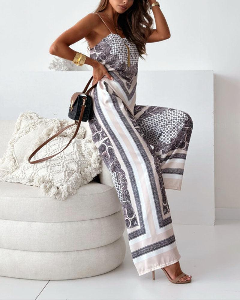 Lila | Printed Lace-Up Vest & Pants Set