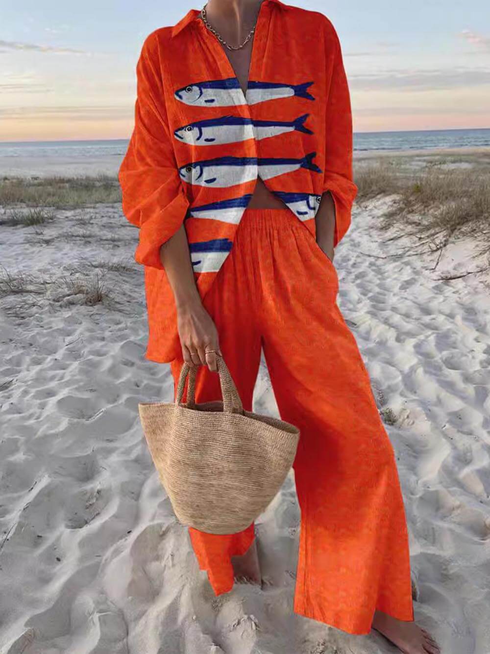 Sofia | Oversized Shirt and Wide-Leg Pants Set