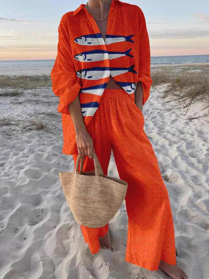 Sofia | Oversized Shirt and Wide-Leg Pants Set