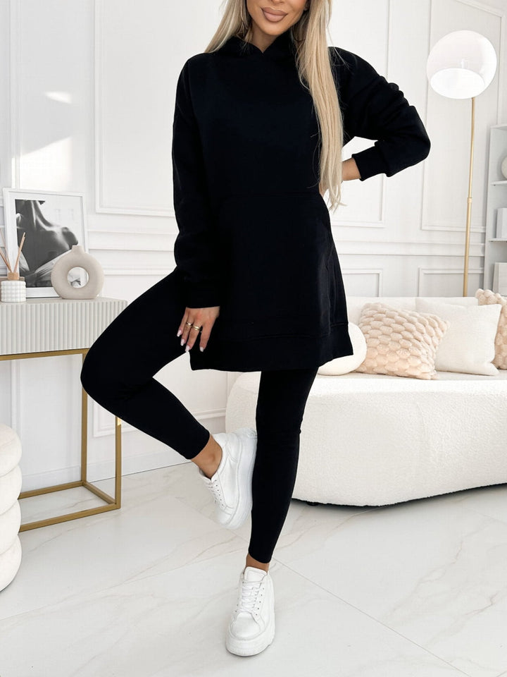 Sienna | Solid Color Hoodie and Lined Leggings Set
