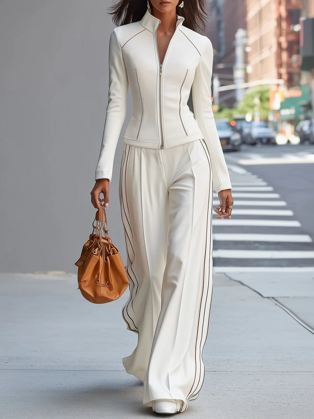 Lila | Zip-Up Wide-Leg Pant Set