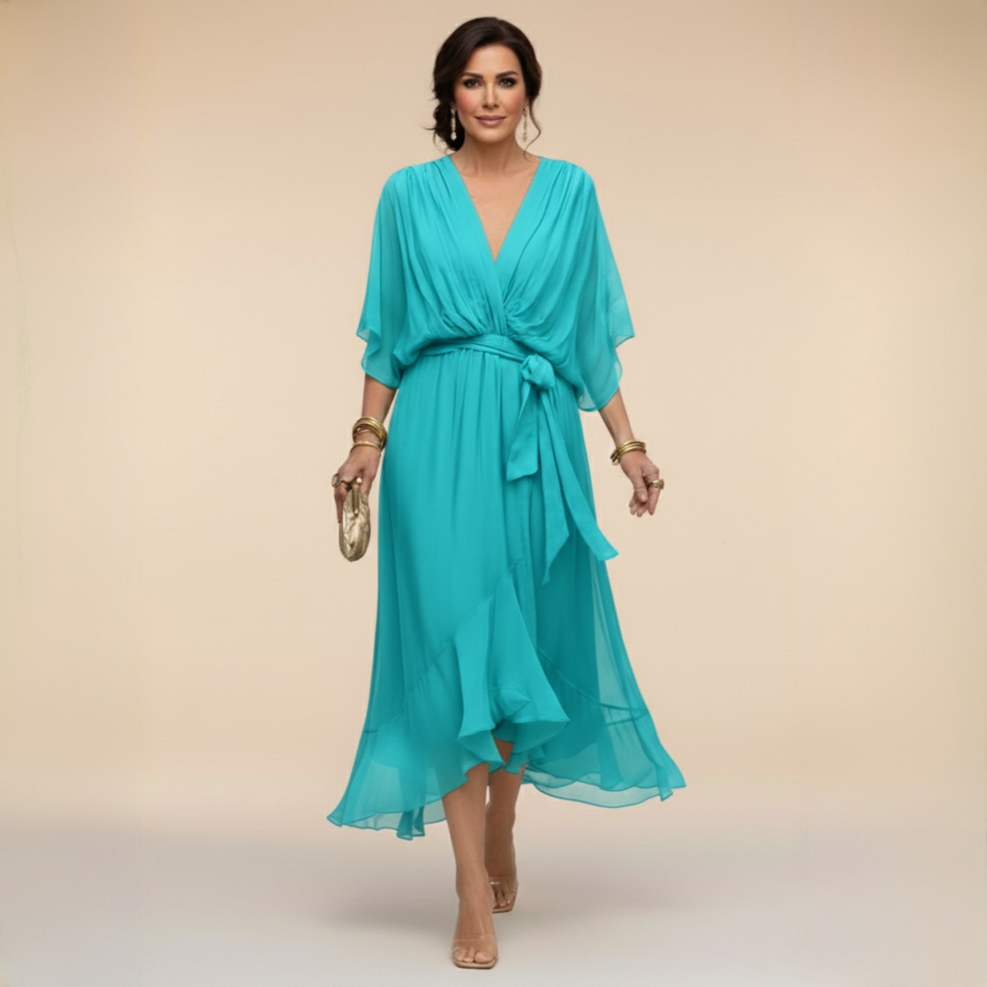 Monica | Chiffon dress with V-neckline