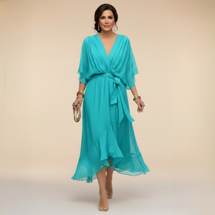Monica | Chiffon dress with V-neckline