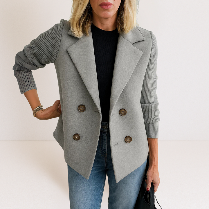 Feyrinna | Elegant Knit-sleeve Jacket