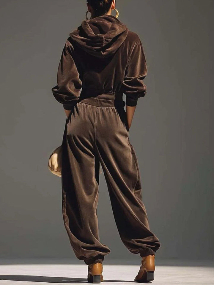 Vivienne | Velvet Hoodie and Trousers Set