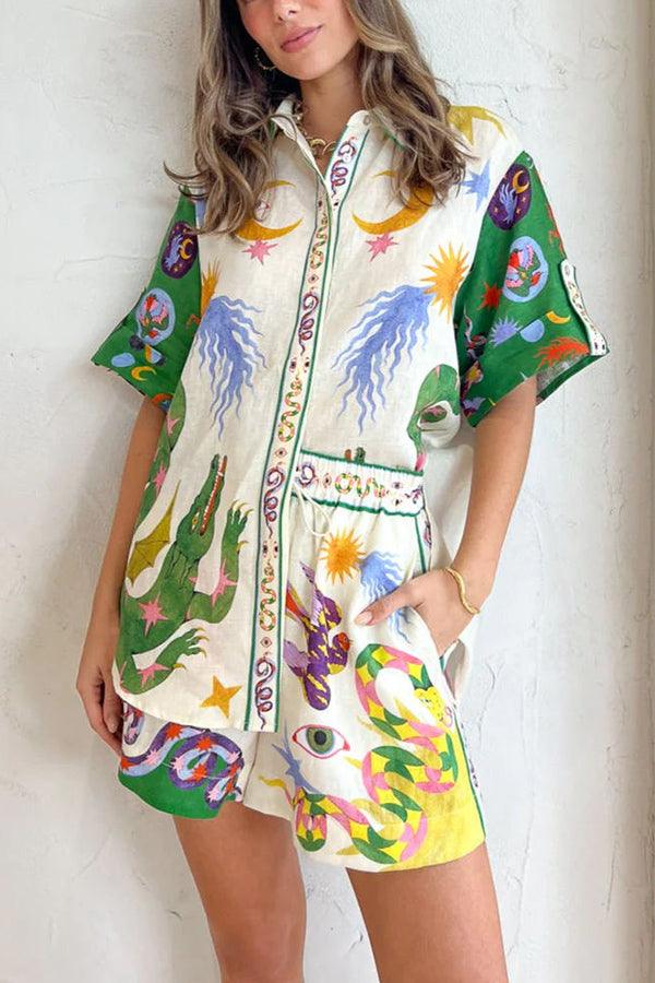 Nova | Heavenly Blouse and Pocketed Shorts Set