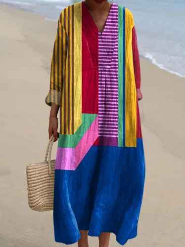 Retro | Geometric Print Dress for Women