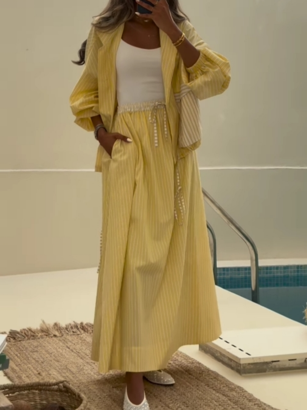 Sophie | Yellow Striped Casual Set