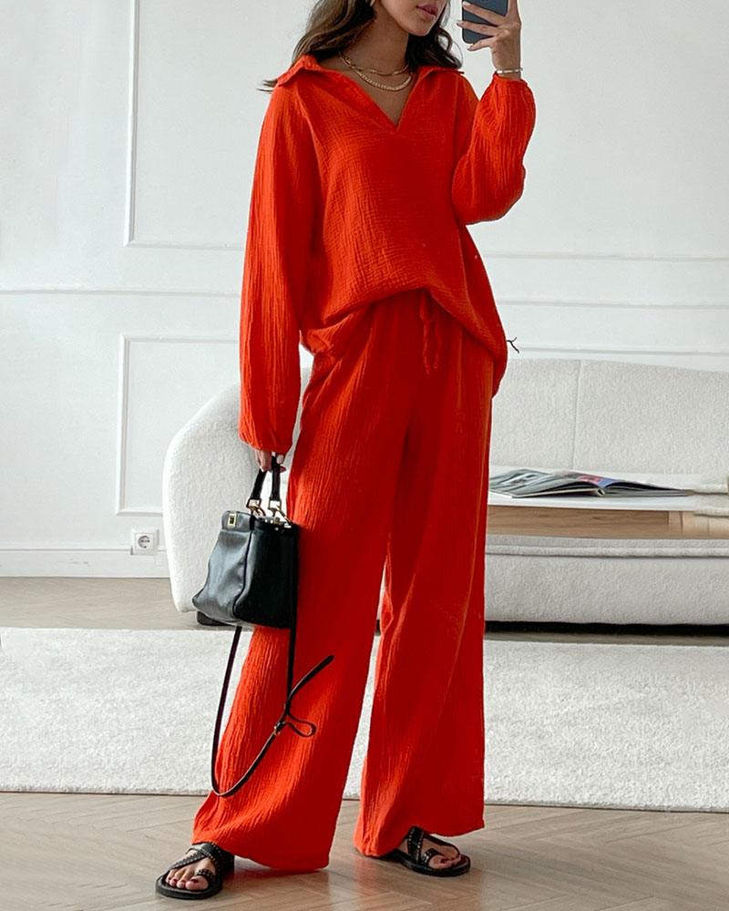Autumn | V-Neck Casual Set