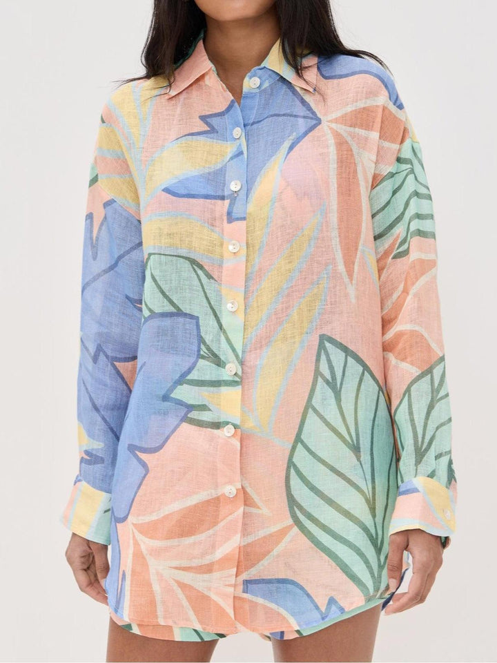 Diego | Tropical Leaf Printed Short Set