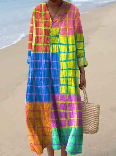 Retro | Geometric Print Dress for Women