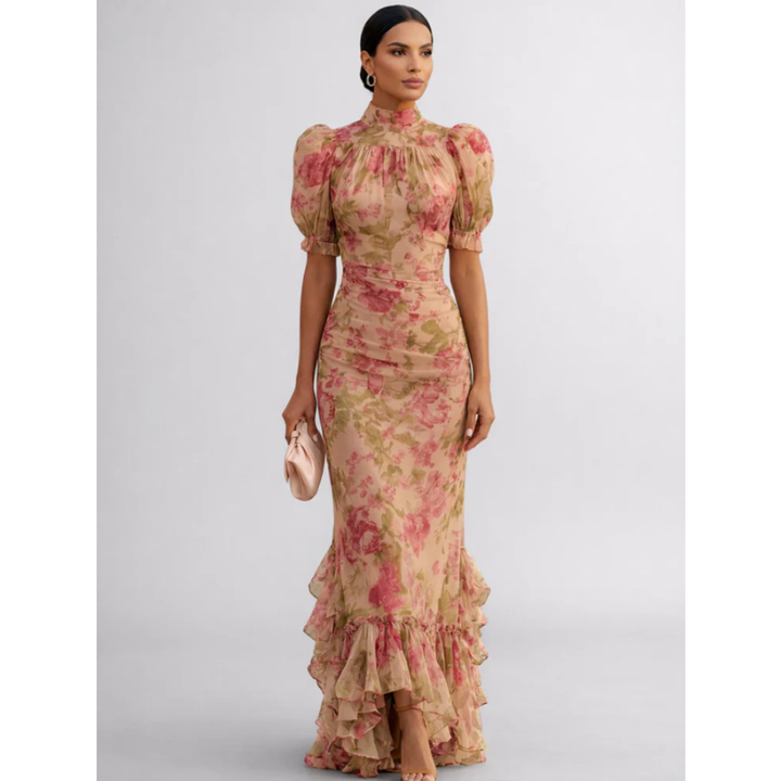 Rosario | Long Floral Chiffon Dress