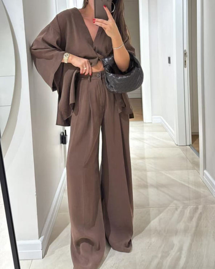 Sienna | V-Neck Top & Pants Set