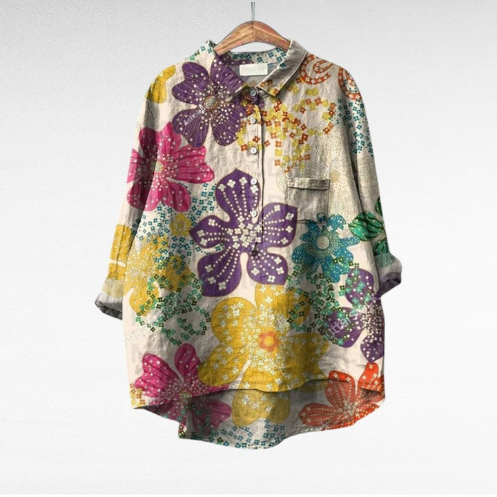 THERESY | Elegant Summer Linen Blouse