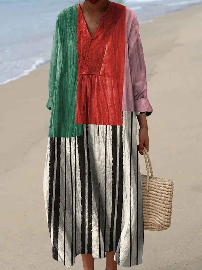 Retro | Geometric Print Dress for Women