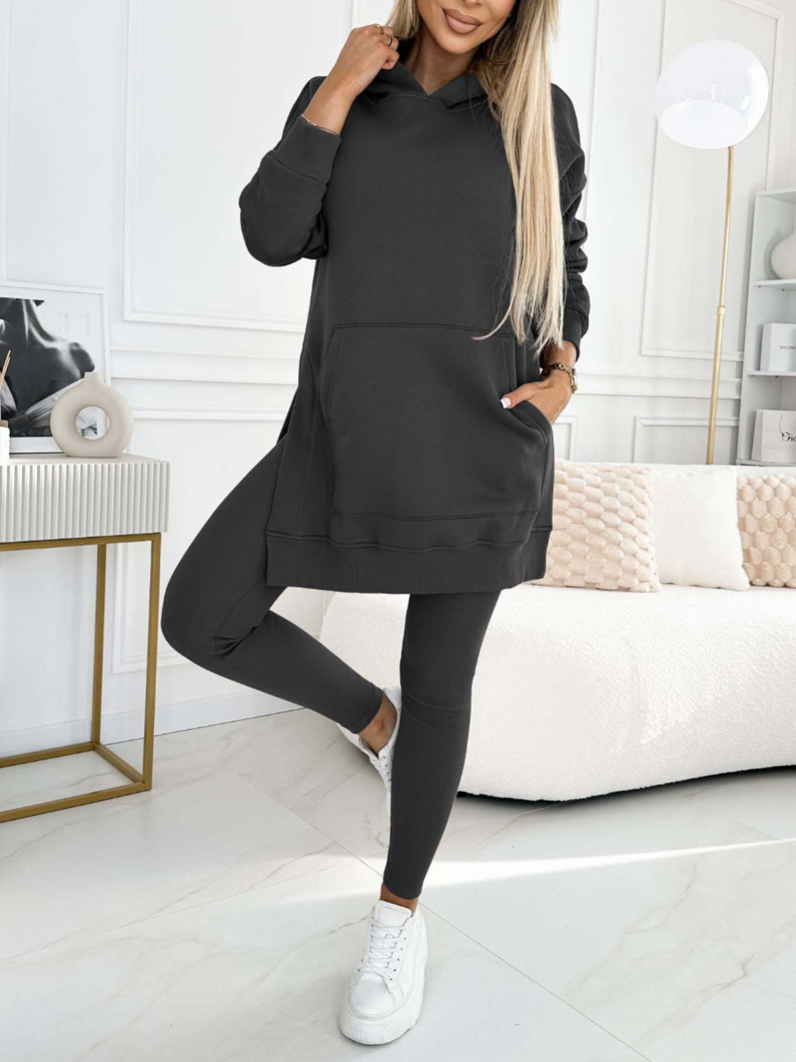 Sienna | Solid Color Hoodie and Lined Leggings Set