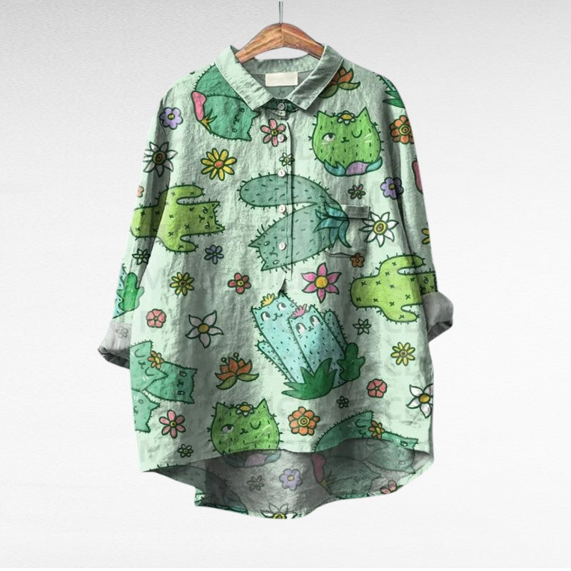 THERESY | Elegant Summer Linen Blouse