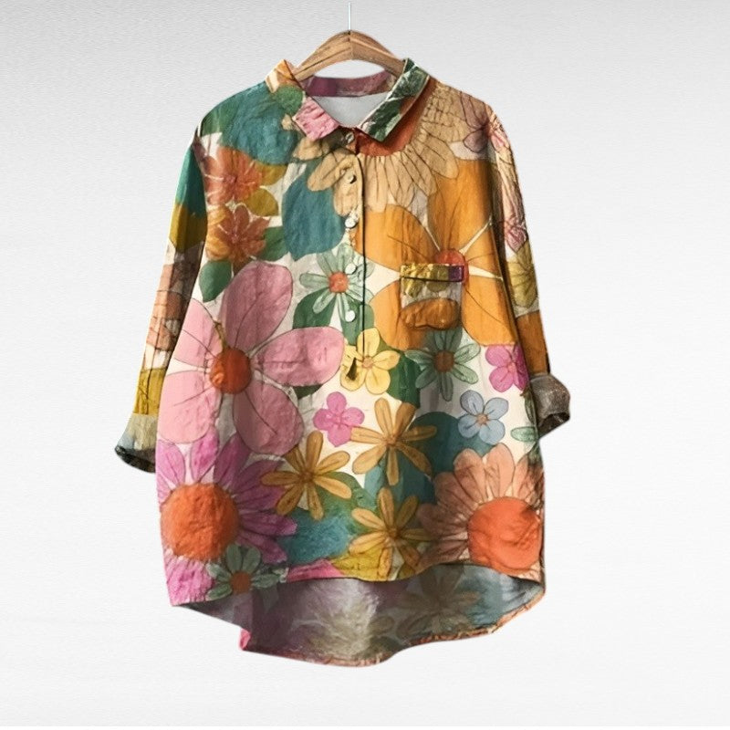 DARIA | Elegant Summer Linen Blouse