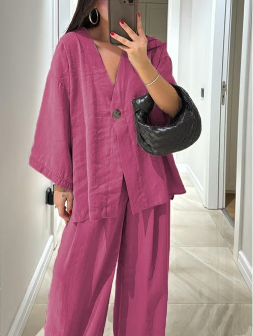 Sienna | V-Neck Top & Pants Set