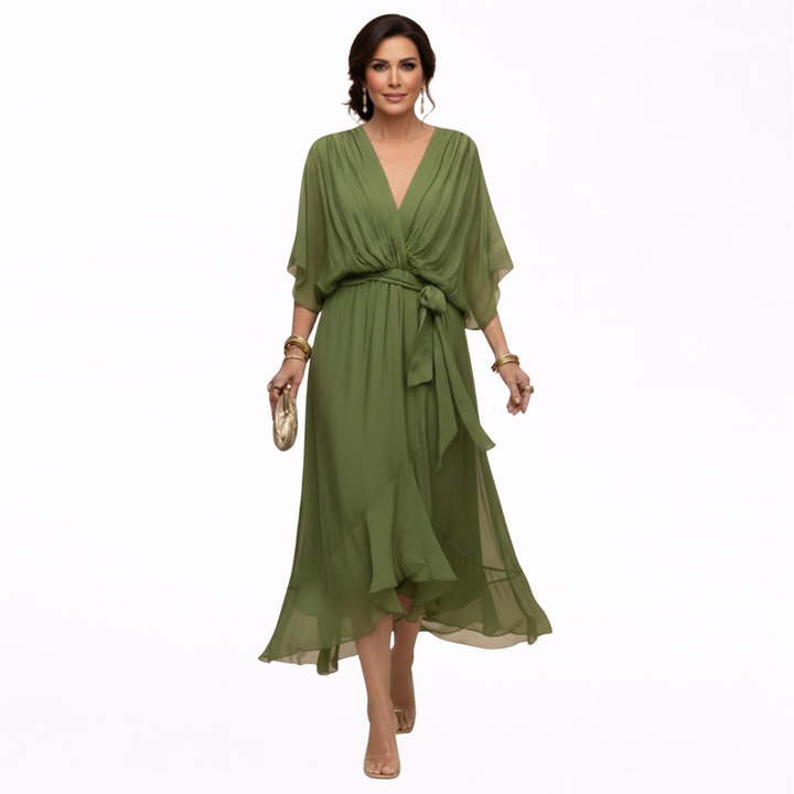 Monica | Chiffon dress with V-neckline