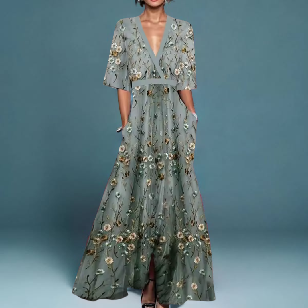 Michelle | Elegant Floral Wrap Dress
