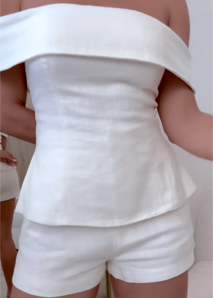 Liam | White Cotton and Linen Two-piece Suit