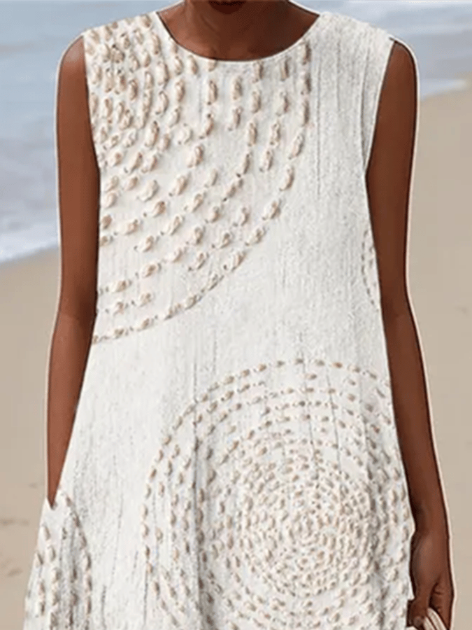 Ladies | Casual Printed Round Neck Sleeveless Dress