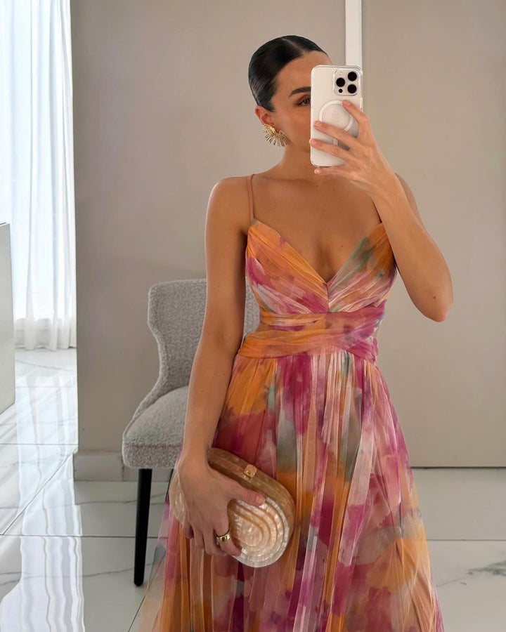 Claudia™ - ™ Enchanting Long Dress with Floral Print