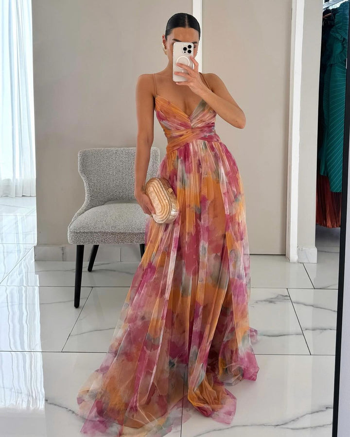 Claudia™ - ™ Enchanting Long Dress with Floral Print