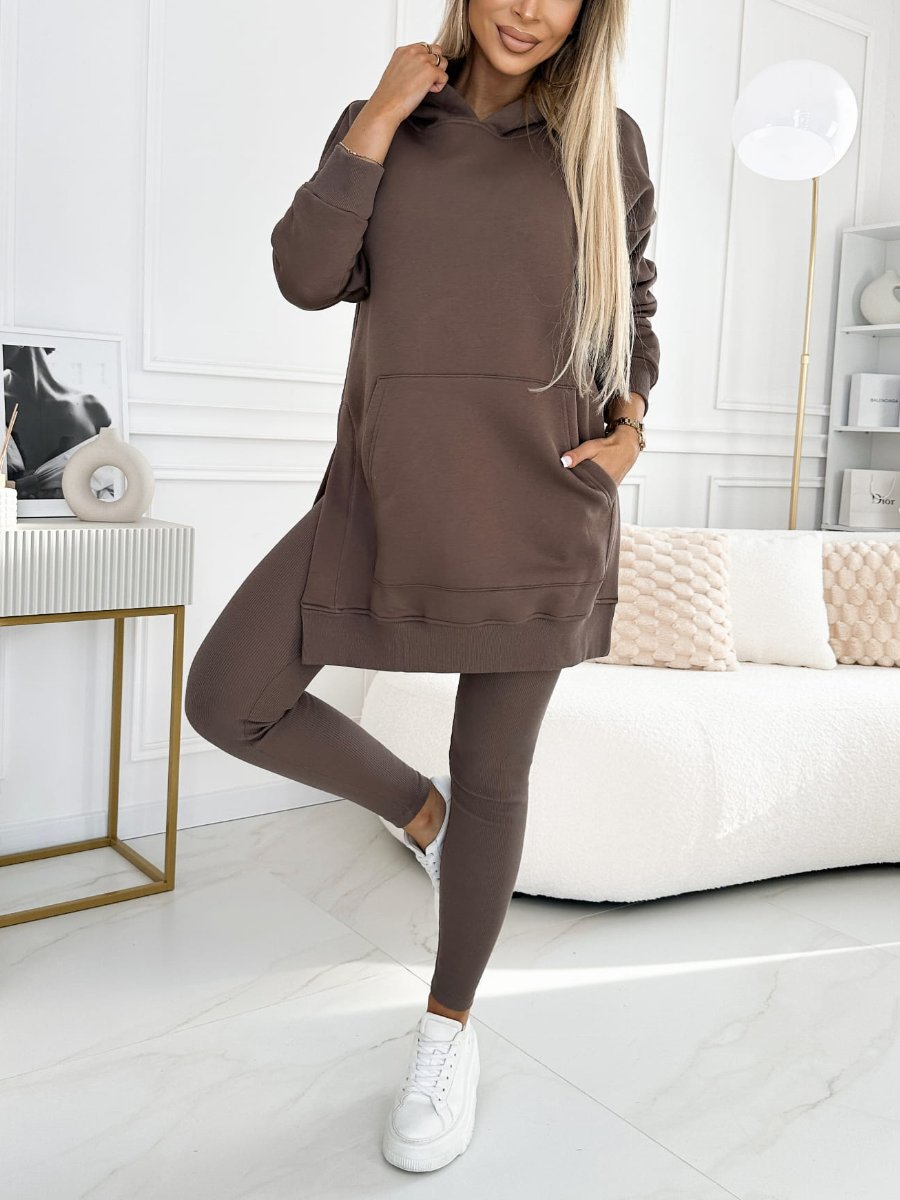 Sienna | Solid Color Hoodie and Lined Leggings Set