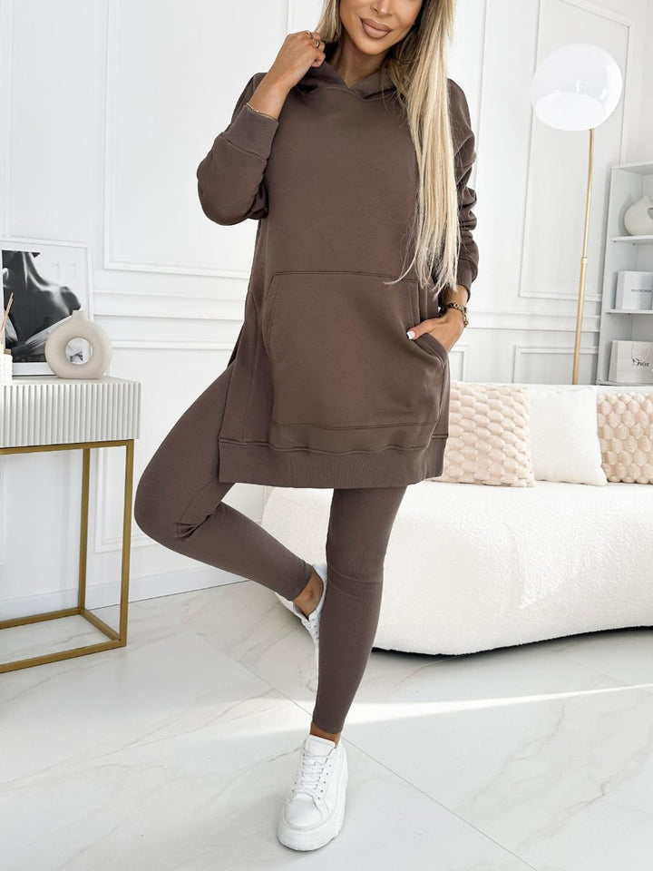 Sienna | Solid Color Hoodie and Lined Leggings Set