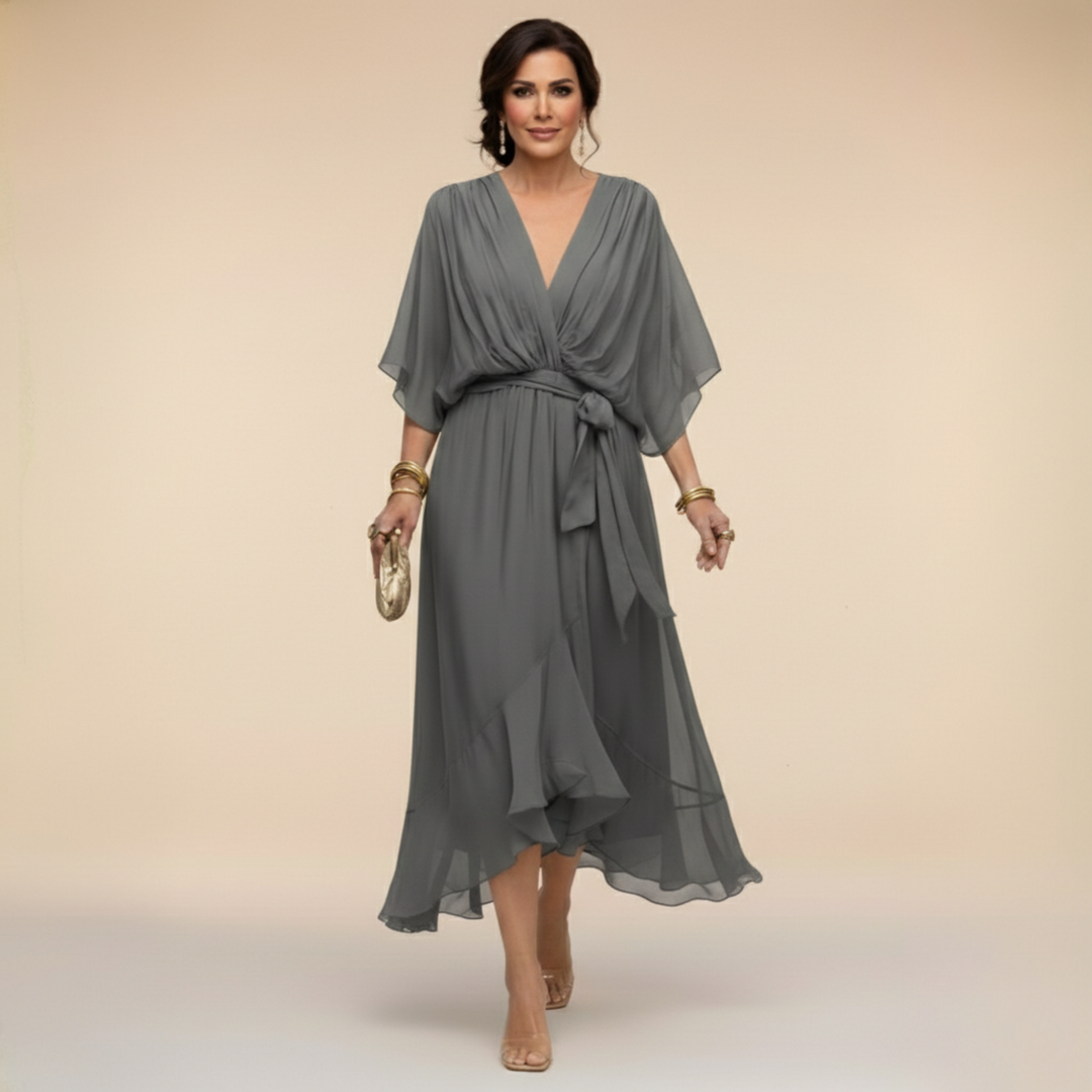 Monica | Chiffon dress with V-neckline
