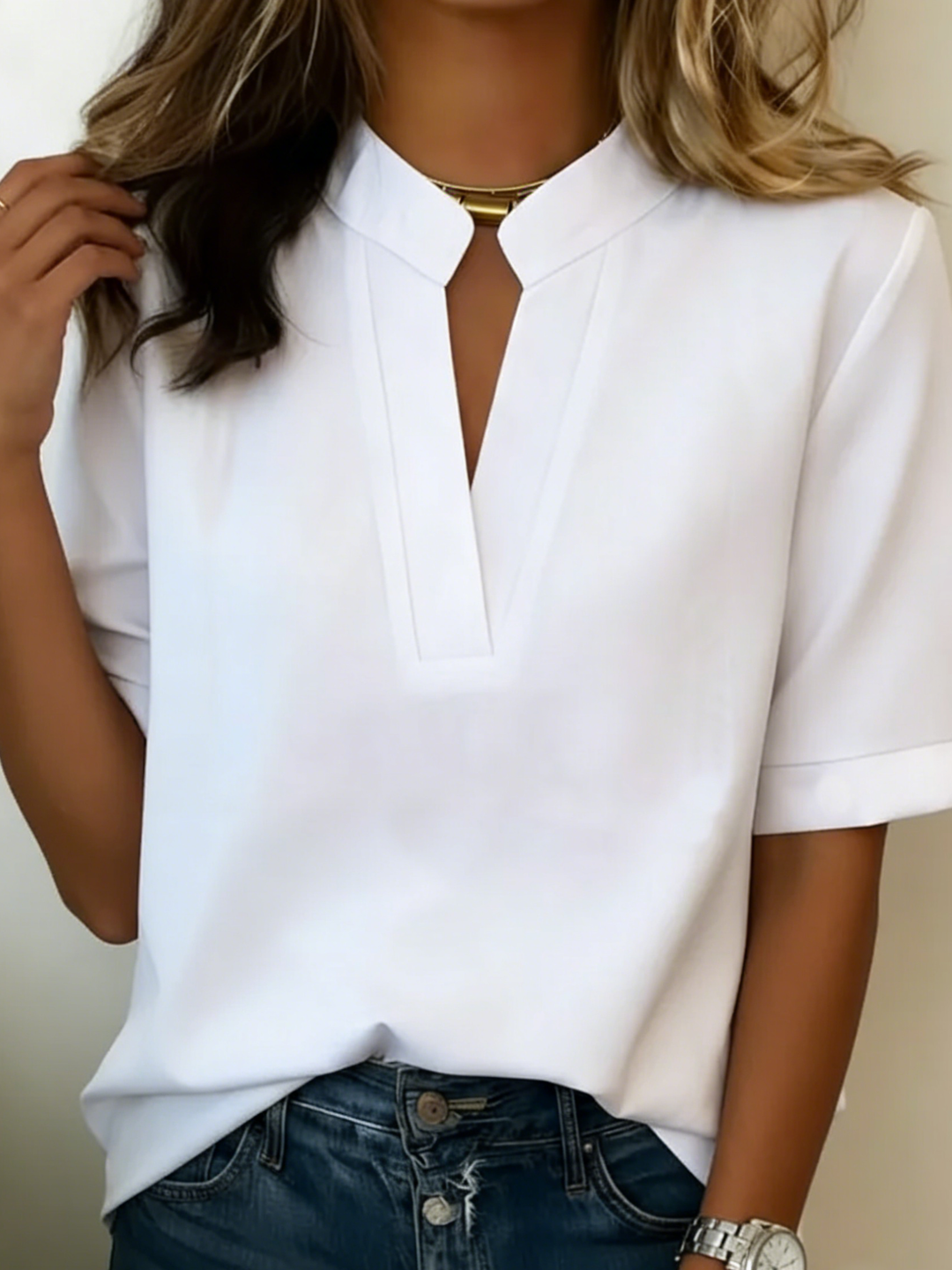 Élise™ - Elegant blouse with refined collar