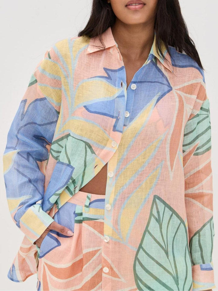 Diego | Tropical Leaf Printed Short Set