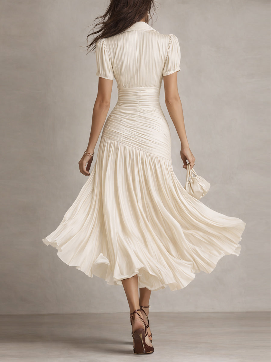 LUCIA | Retro Striped Midi Dress