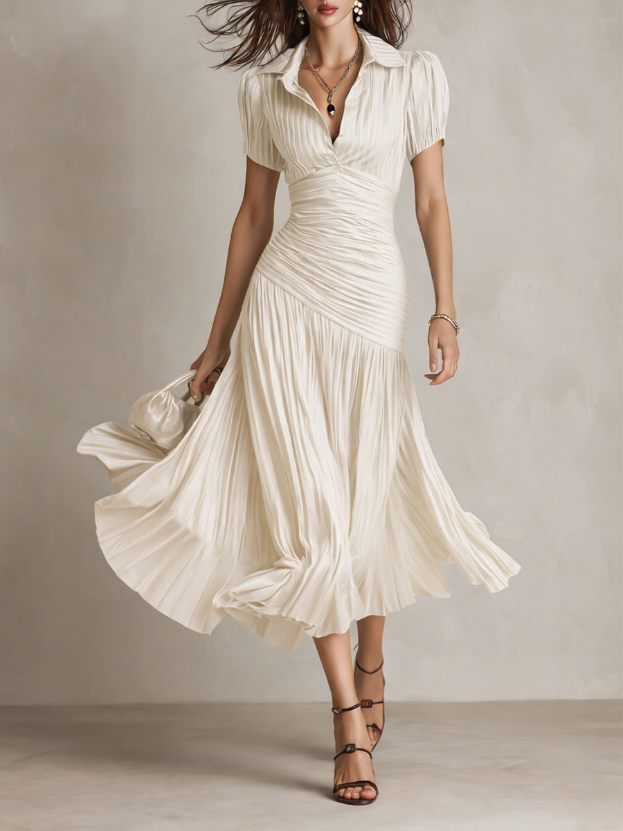 LUCIA | Retro Striped Midi Dress