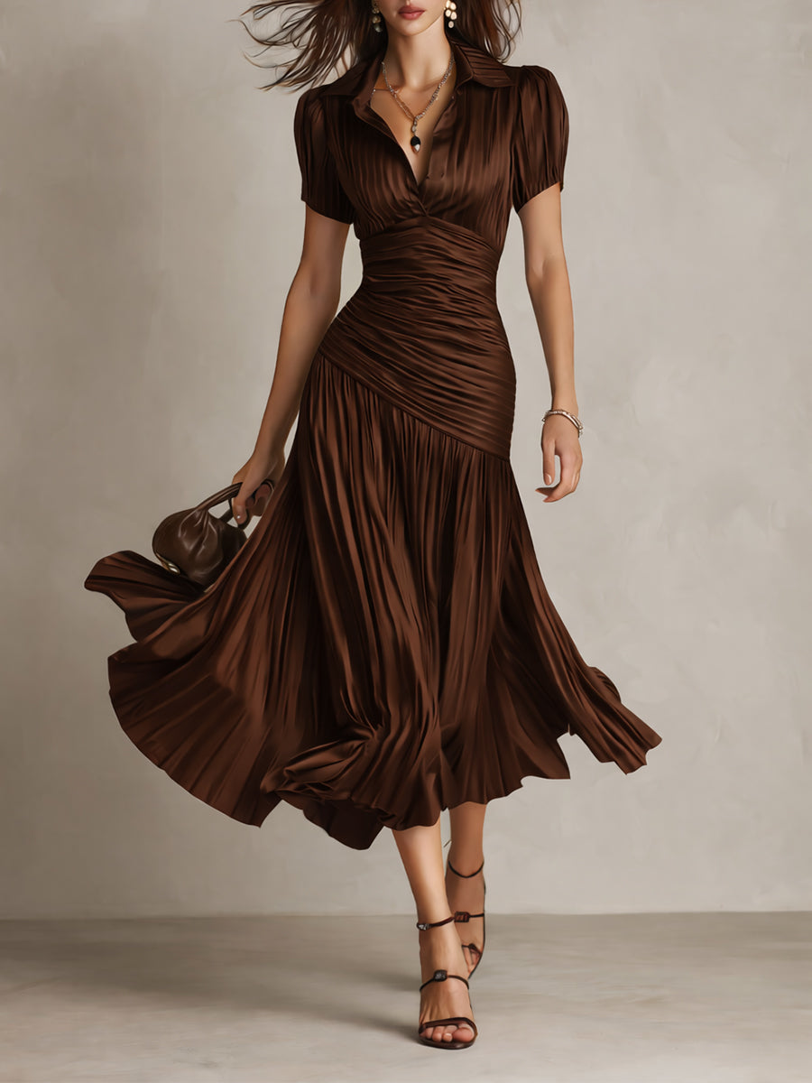 LUCIA | Retro Striped Midi Dress