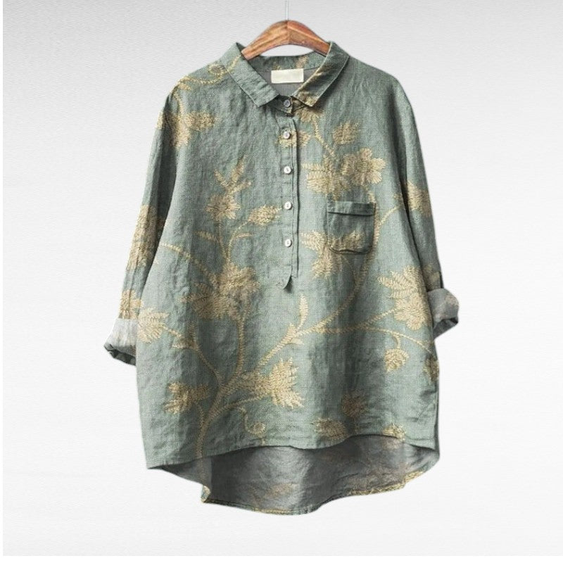 CLARICE | Elegante Blusa de Verano de Lino