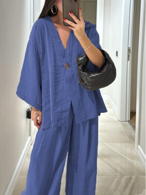 Sienna | V-Neck Top & Pants Set