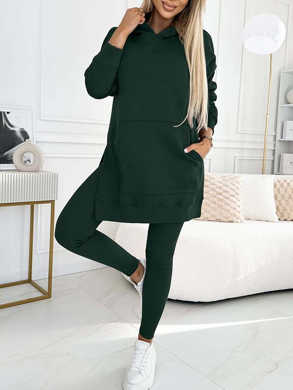 Sienna | Solid Color Hoodie and Lined Leggings Set