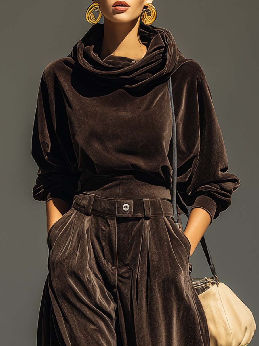 Vivienne | Velvet Hoodie and Trousers Set