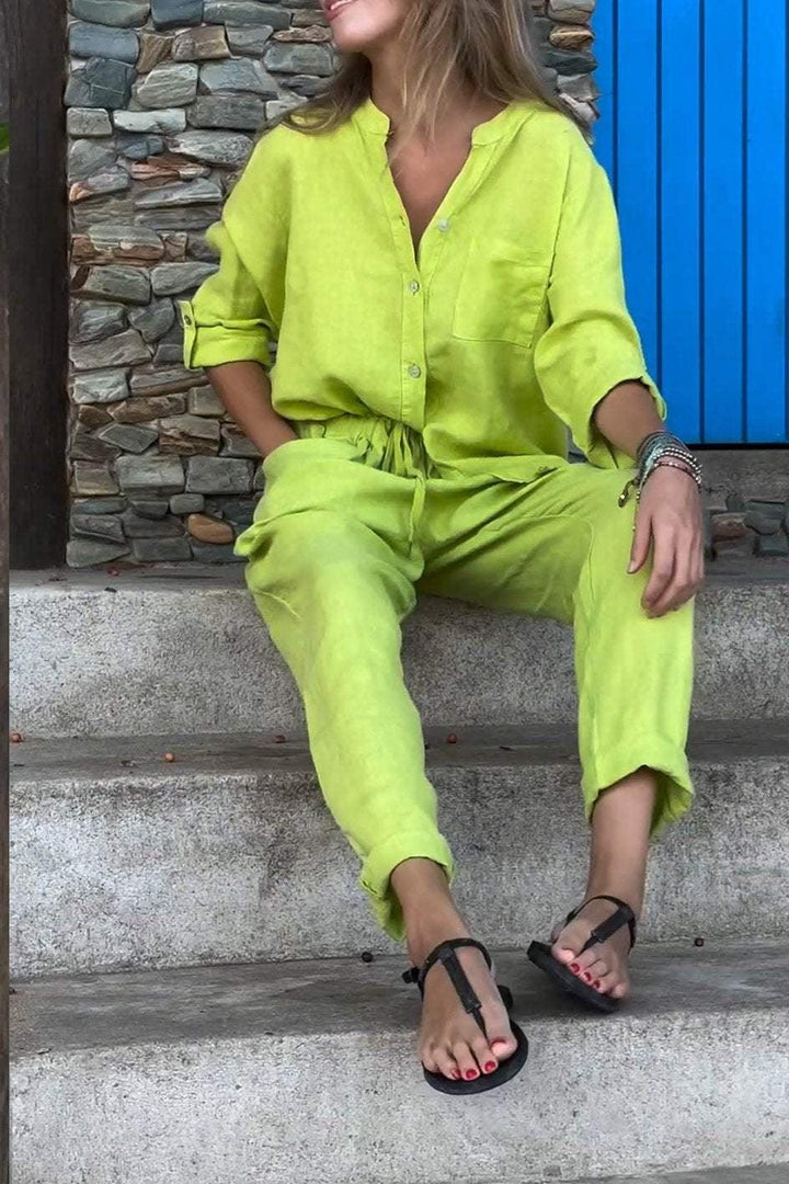 Liam | V-Neck Shirt & Pants Set