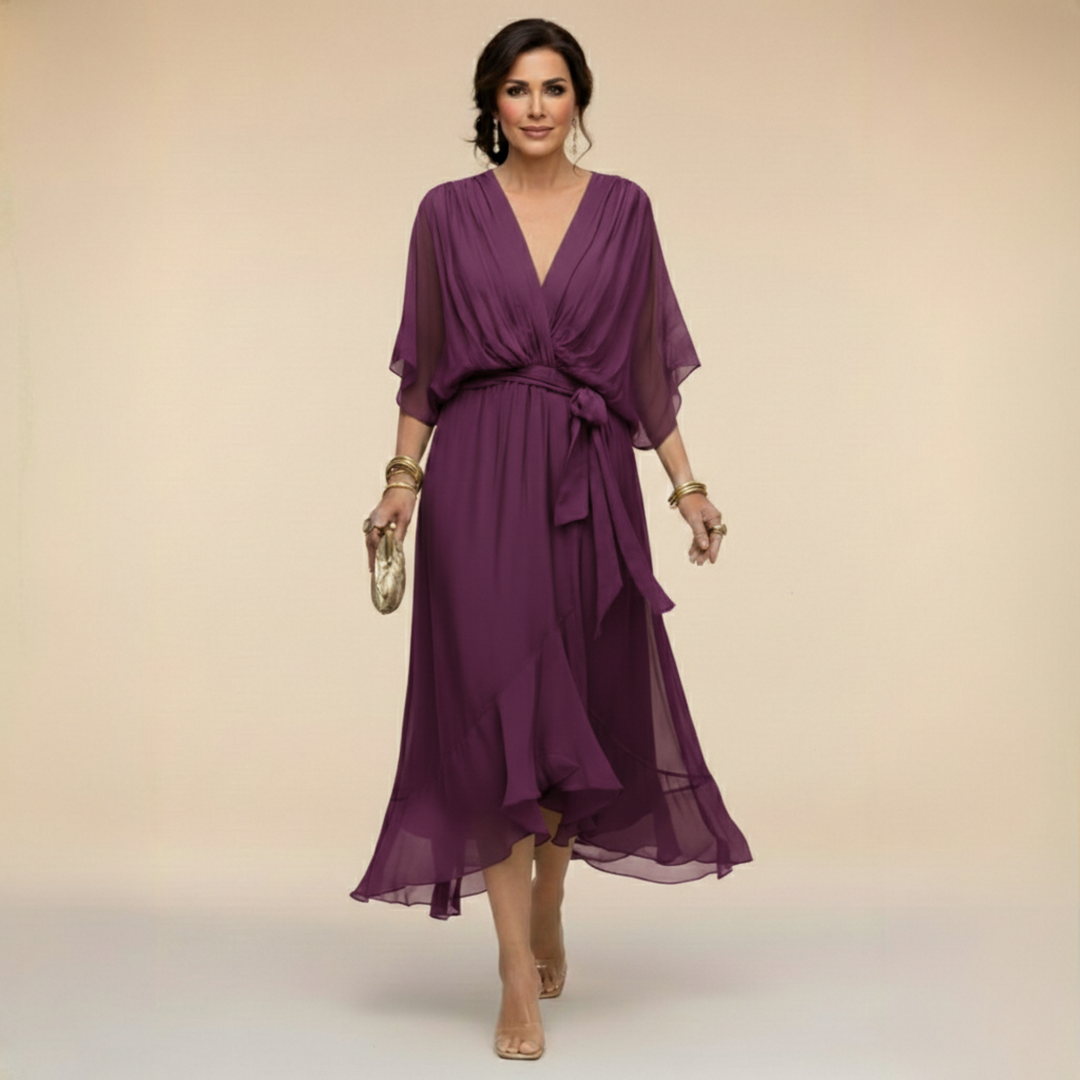 Monica | Chiffon dress with V-neckline