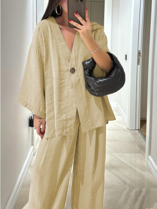 Sienna | V-Neck Top & Pants Set