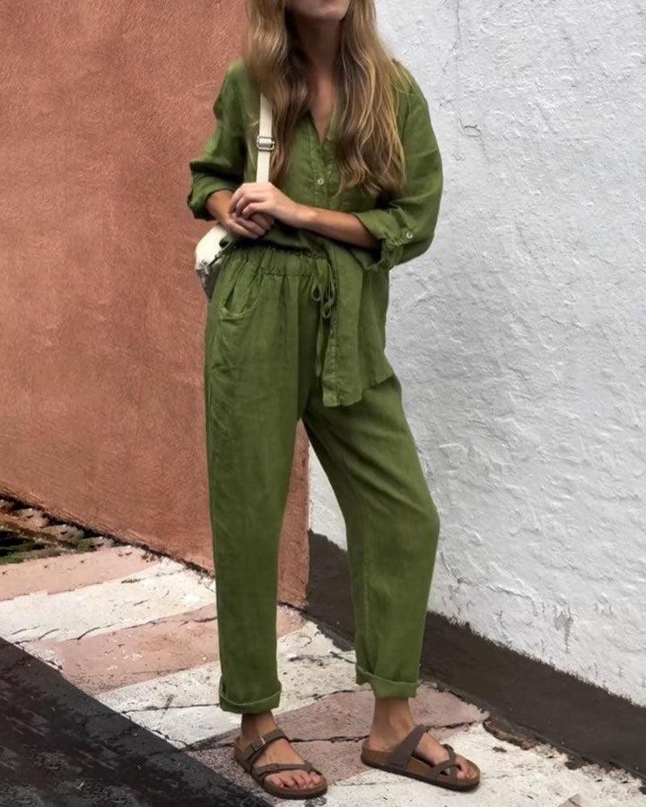 Liam | V-Neck Shirt & Pants Set