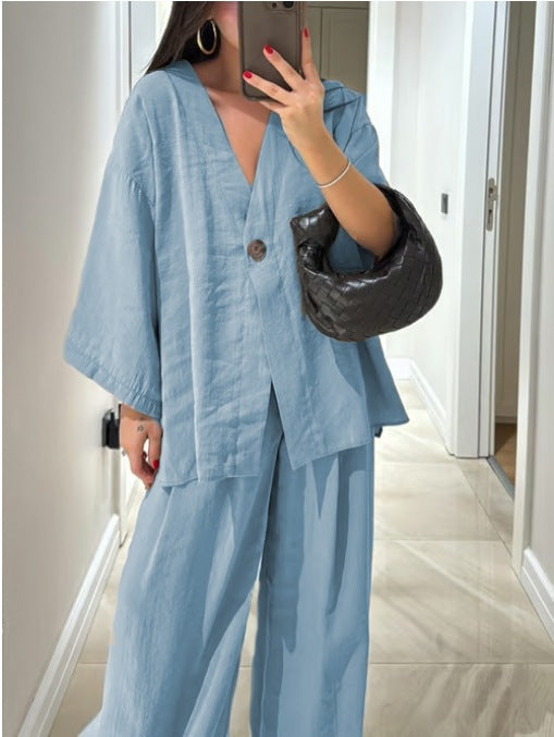 Sienna | V-Neck Top & Pants Set